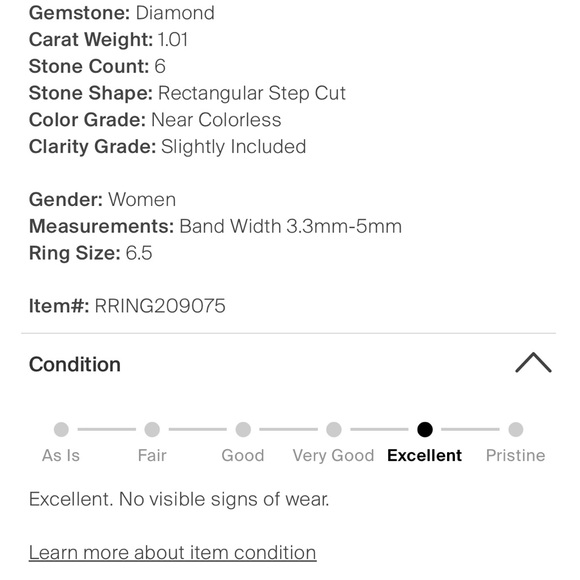 1.01 ctw Diamond Platinum Ring in Size 6.25+ Excellent Conditon - Picture 14 of 14